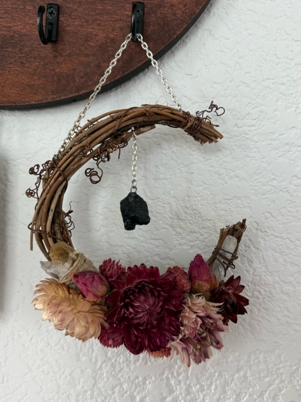 Handcrafted Dried Flower Crescent Wreath